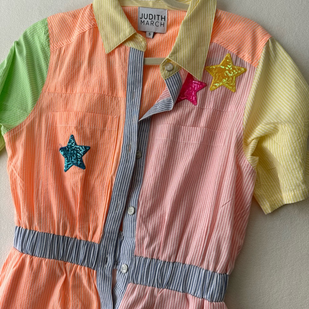 Judith March Pastel Patchwork Star Romper - Picture 4 of 7
